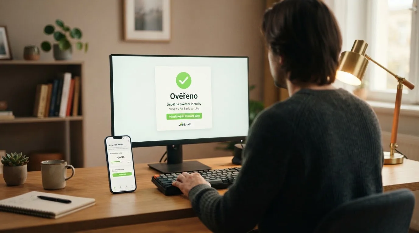 Úřední dokument s razítkem Ministerstva financí ČR a logo licencovaného casina na obrazovce monitoru