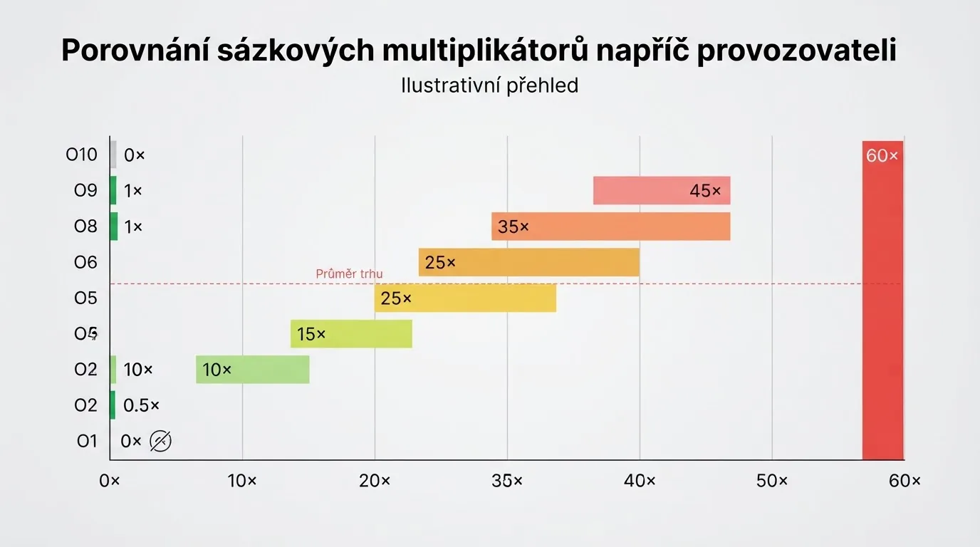 Přehledná srovnávací tabulka zvýrazňující rozdíly v protočení a platnosti bonusů napříč operátory