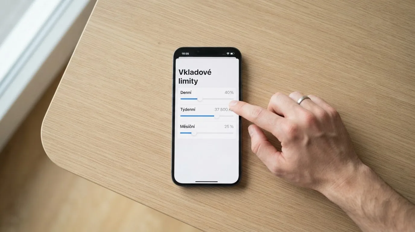 Rozhraní nastavení herních limitů v českém online casinu — denní, týdenní a měsíční limity vkladů
